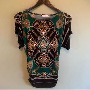 Blouse with Peek a Boo Shoulders, Fitted, Small